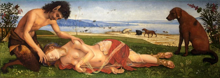 Satyr truchlící nad nymfou, kolem roku 1495